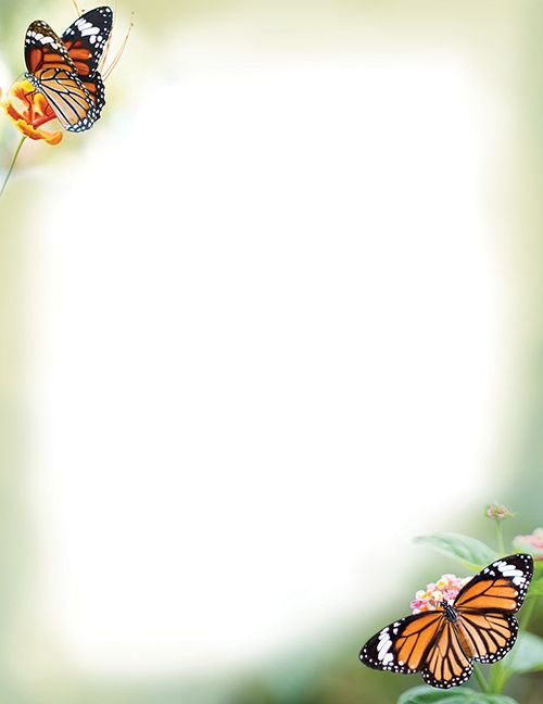 Great Papers! Monarch Butterflies Letterhead, for Invitations, Announcements and Personal Messages, Printer Friendly 8.5" x 11", 50 Pack