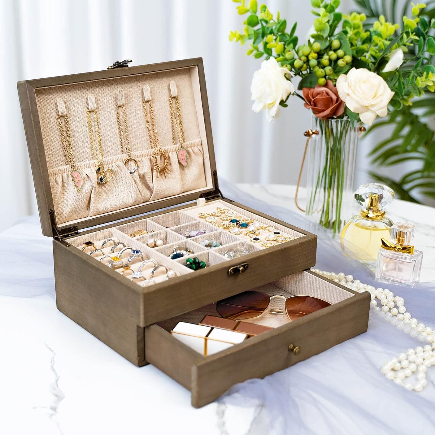 Wooden Jewelry Organizer Box