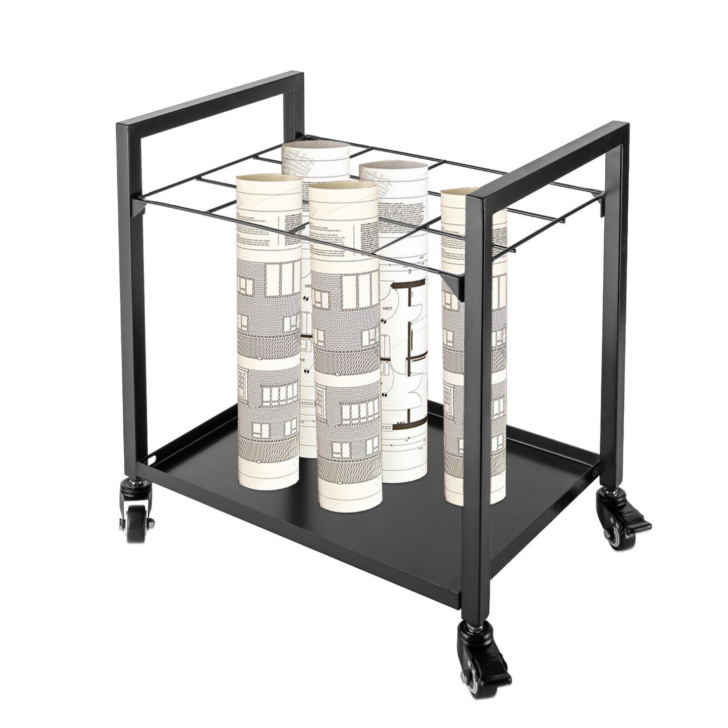 Kitcheniva 12Slot Blueprint Storage Rack Cart