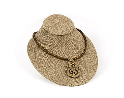 Low Profile Necklace Display Bust Burlap 7-1/4" x 6-1/2" (Pack of 2)