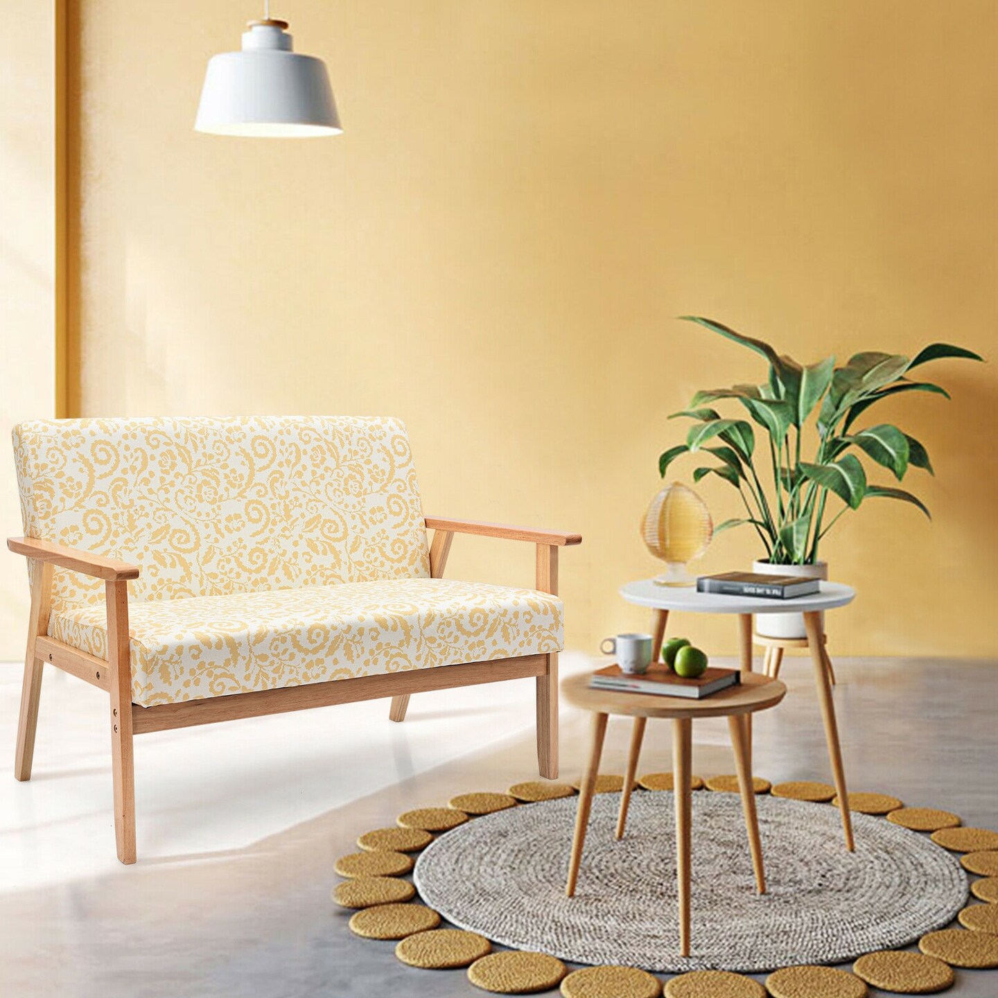 Modern Fabric Loveseat Sofa Couch Upholstered 2-Seat Armchair