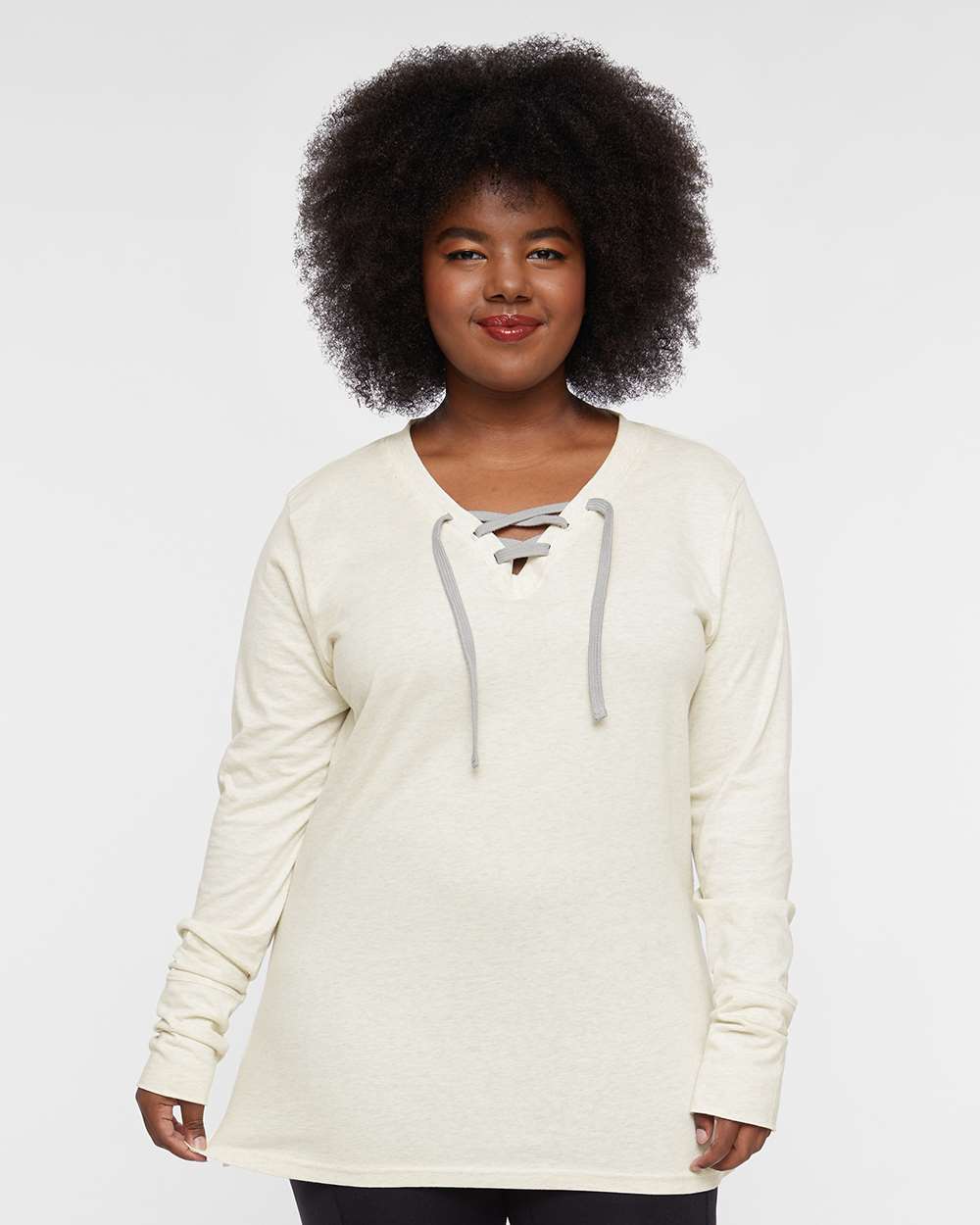 LAT&#xAE; Women&#x27;s Fine Jersey Lace-Up Long Sleeve T-Shirt