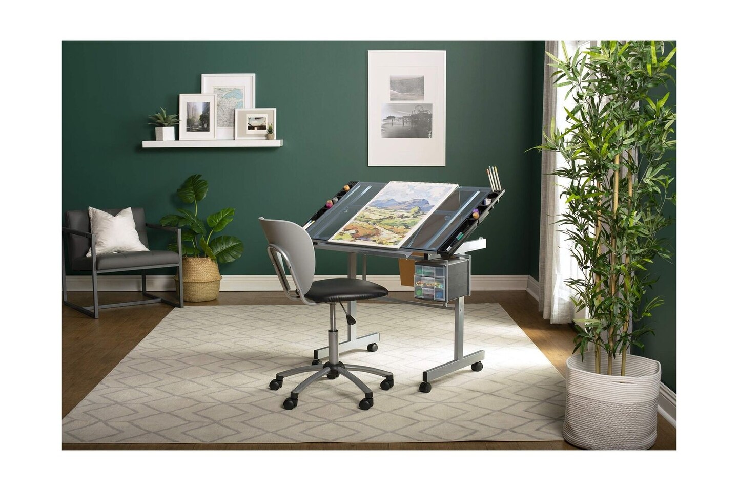 Adjustable Drafting Table with Pencil Drawers