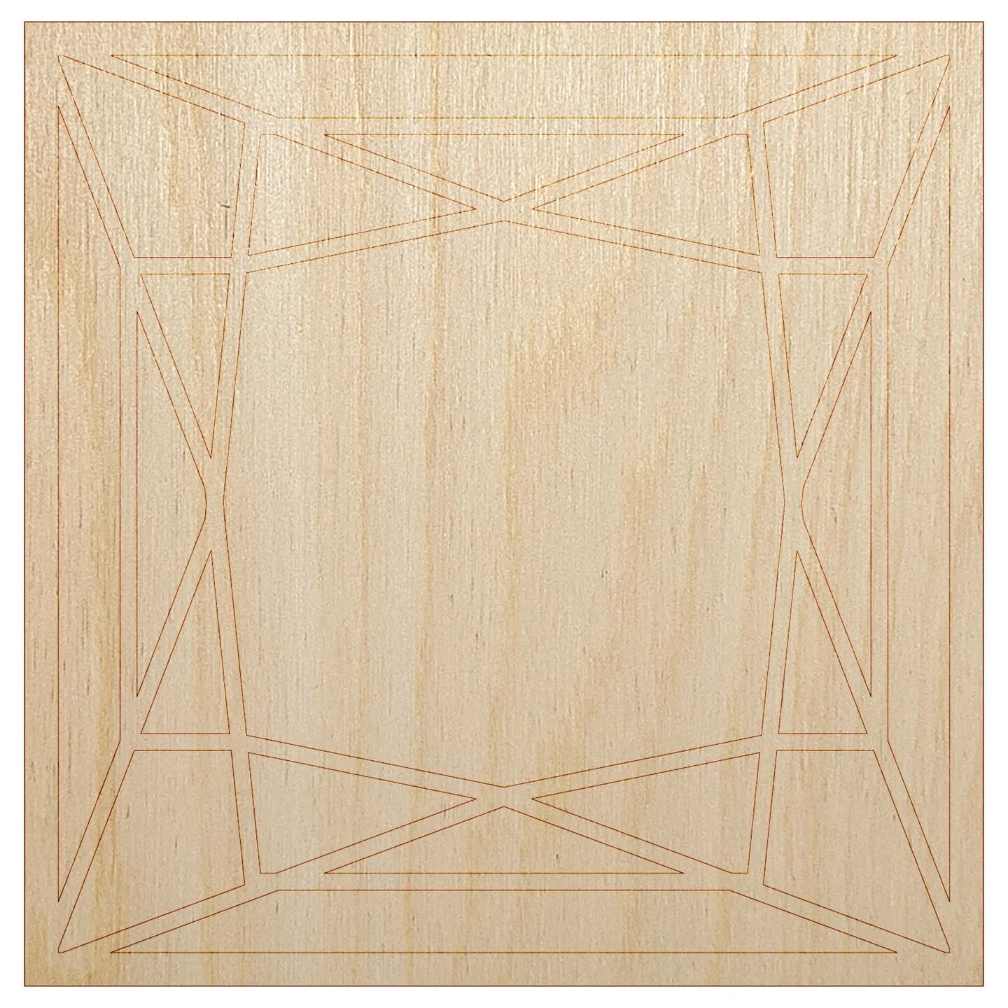 Princess Cut Square Brilliant Gem Diamond Jewelry Unfinished Wood Shape Piece Cutout for DIY Craft Projects