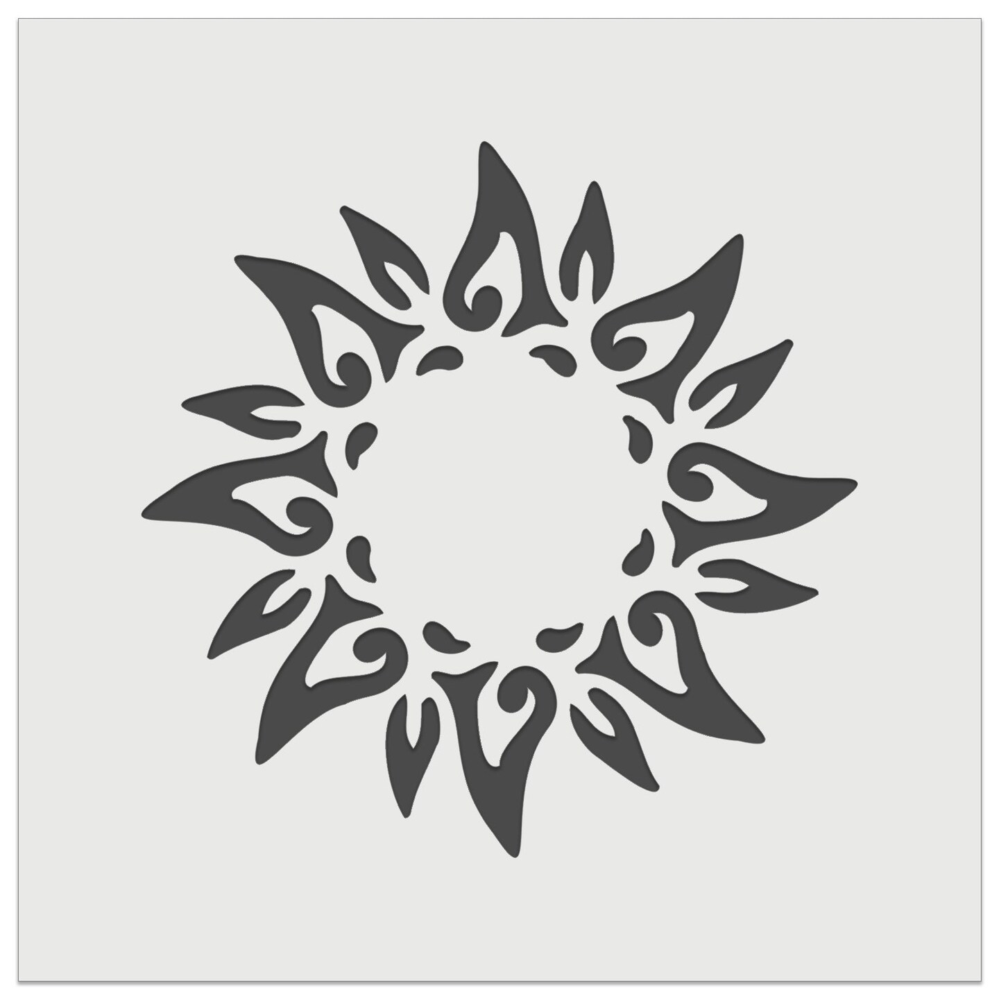 Tribal Sun Circle Star Wall Cookie DIY Craft Reusable Stencil