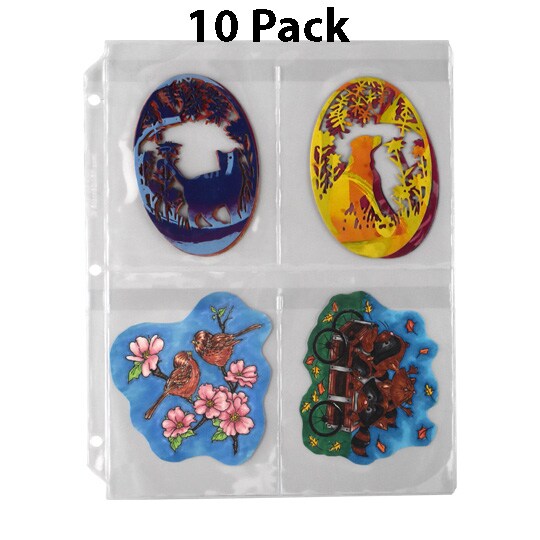 4-Pocket Clear Plastic Binder Page with Flaps - Scrapbooking, Cardmaking, and Papercrafting