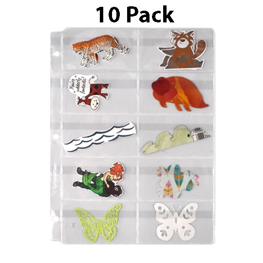 10-Pocket Clear Vinyl Binder Page with Flaps - Scrapbooking, Cardmaking, and Papercrafting