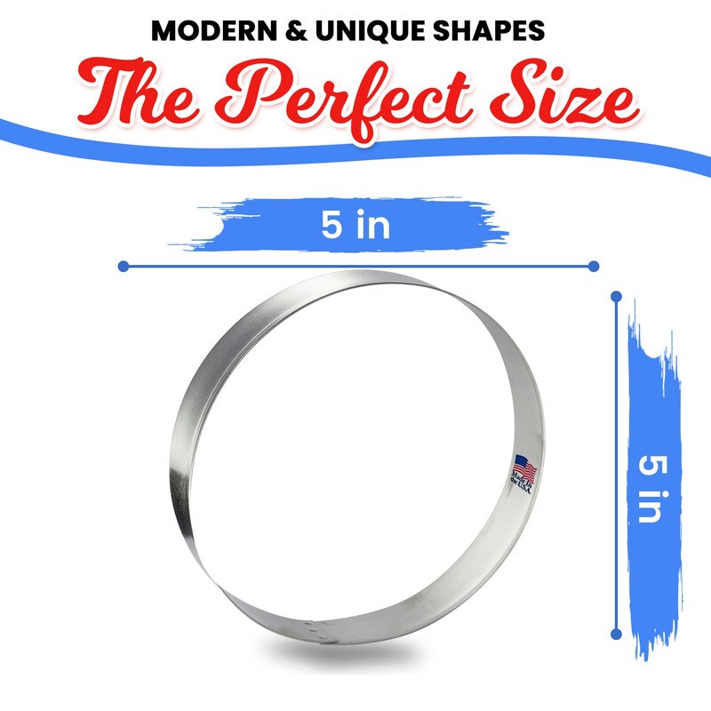 CookieCutter.Com Round Circle Cookie Cutter 5 in &#x2013;Tin Plated Steel Cookie Cutters &#x2013; Made In The USA