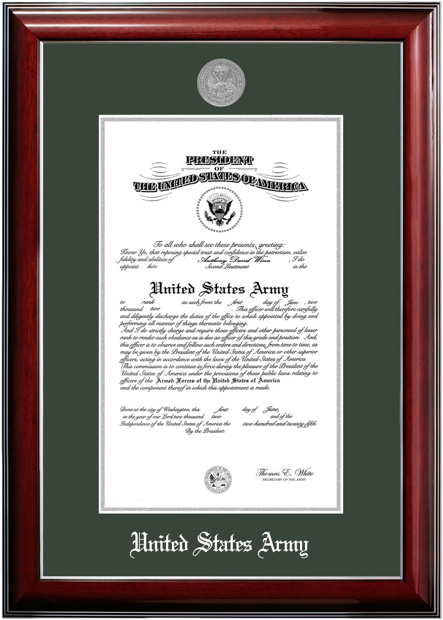 Patriot Frames Army 10x14 Certificate Classic Mahogany Frame with Silver Medallion