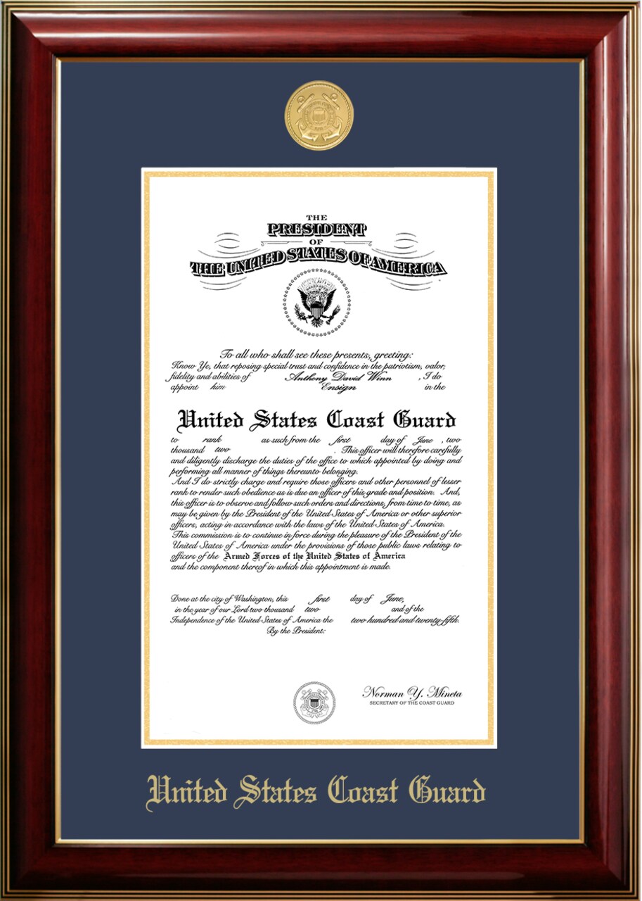 Patriot Frames Coast Guard 10x14 Certificate Classic Mahogany Frame Patriot Frames Coast Guard 10x14 Certificate Classic Mahogany Frame
