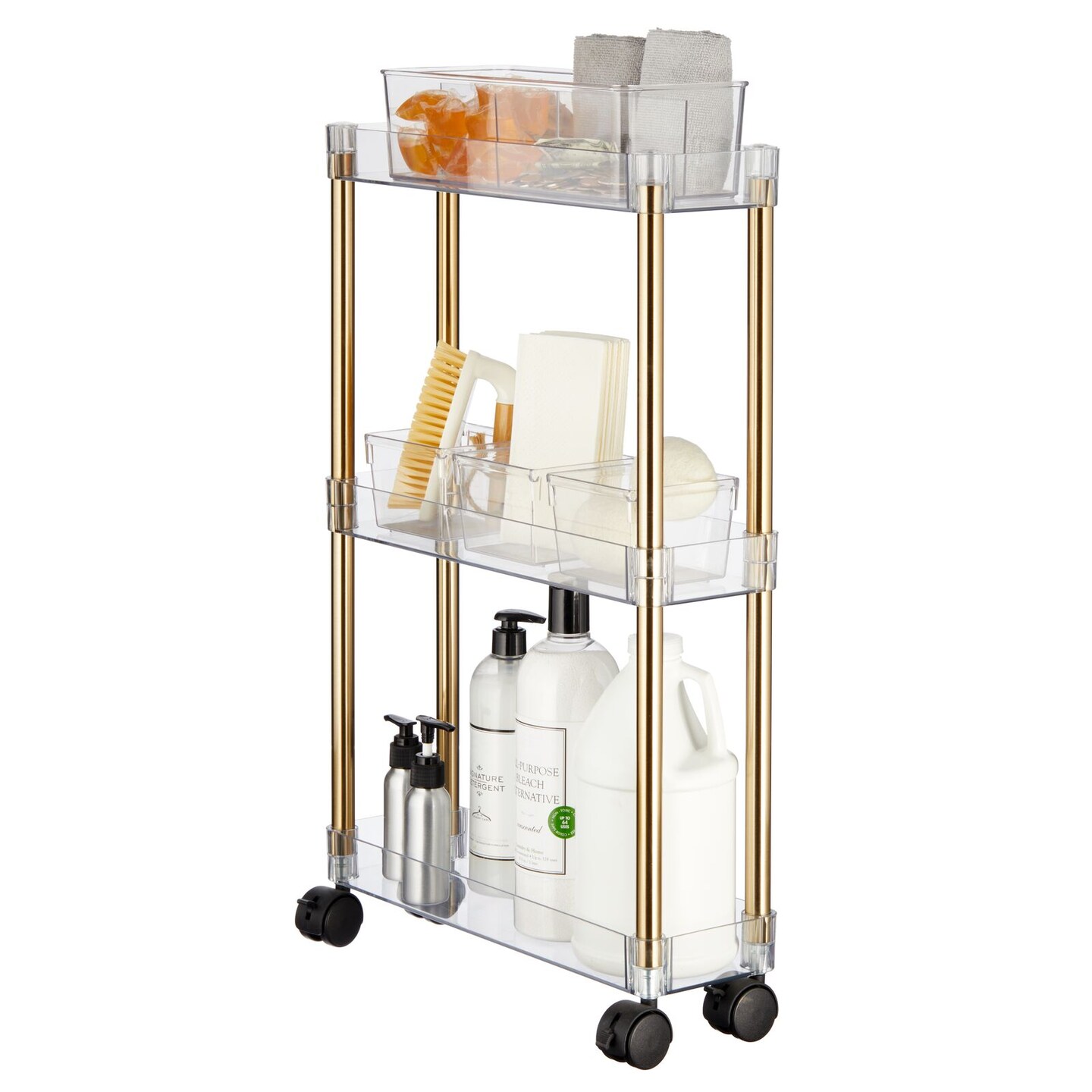 mDesign Slim 3Tier Portable Household Rolling Cart with Wheels Michaels