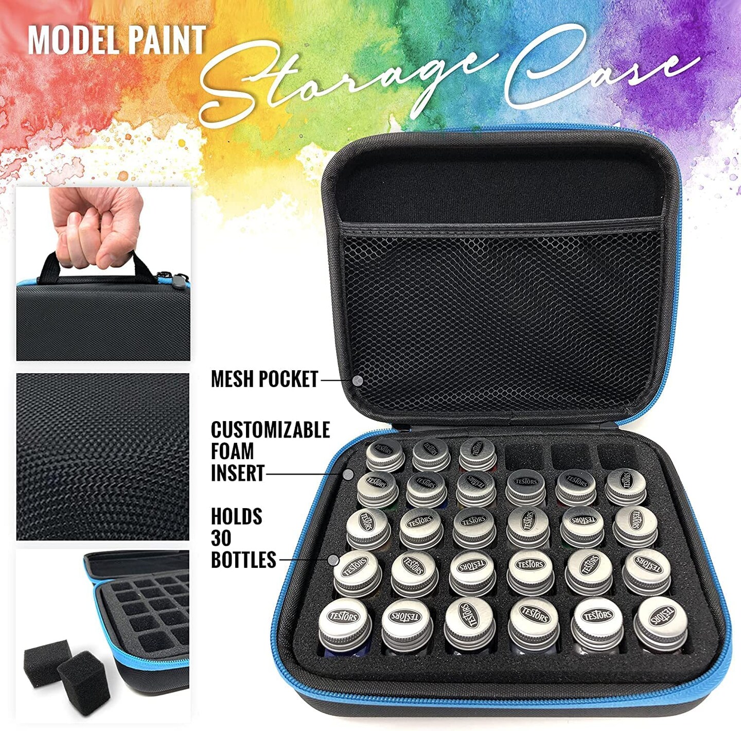 Pixiss Model Paint Storage Case for Testor Paints and Model Accessory Kit