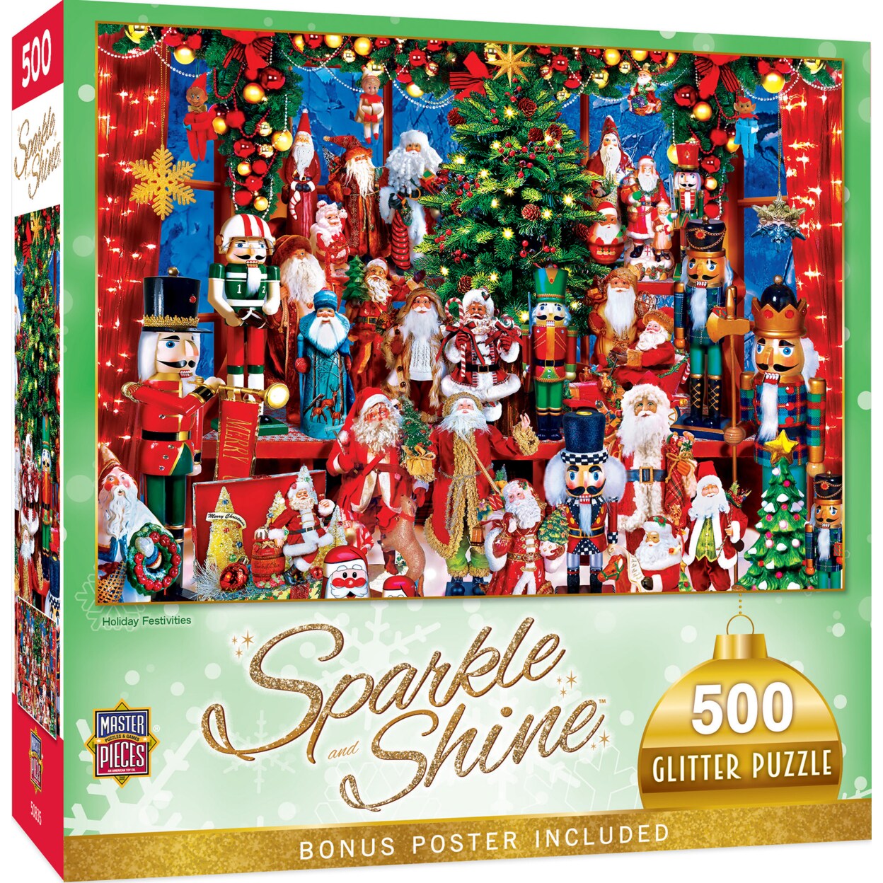 Masterpieces 500 Piece Glitter Christmas Puzzle - Holiday Festivities