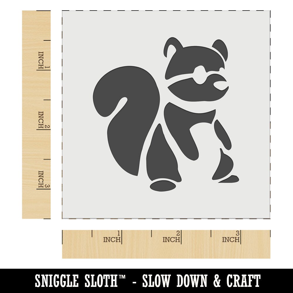 Sitting Squirrel Cartoon Critter Wall Cookie DIY Craft Reusable Stencil