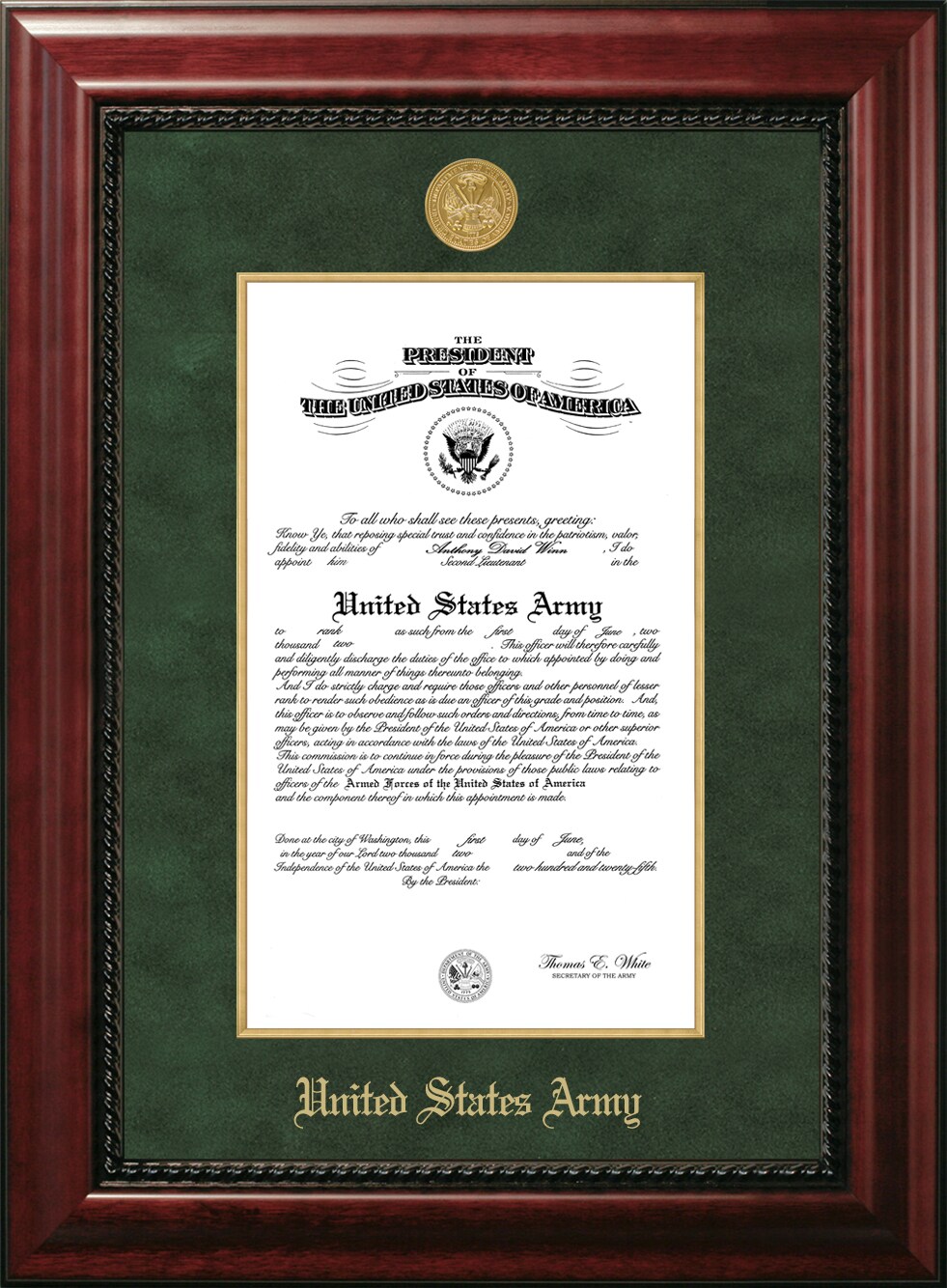 Patriot Frames Army 11x14 Certificate Executive Frame with Gold Medallion with Gold Filet