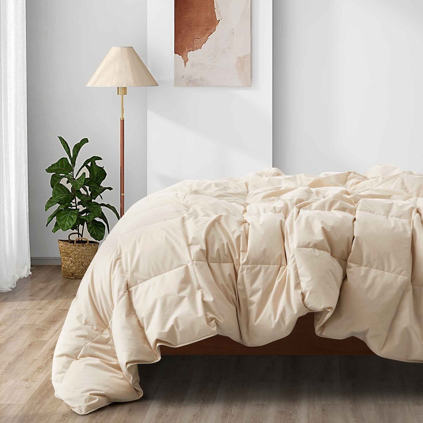 Puredown Organic Cotton Comforter Down Feather Twin Full Queen King All Season
