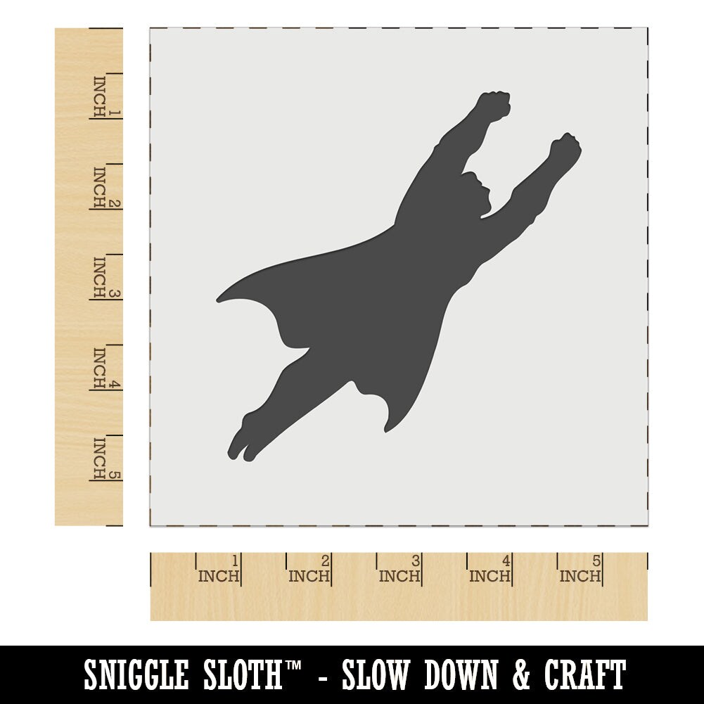 Super Hero Man Flying with Arms Out Wall Cookie DIY Craft Reusable Stencil