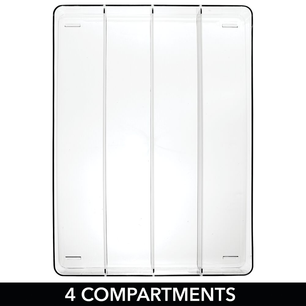 mDesign Plastic Kitchen Drawer Storage Cutlery Tray - Clear