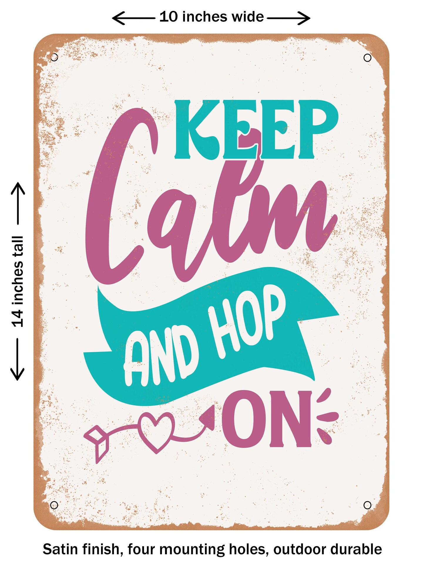DECORATIVE METAL SIGN - Keep Calm and Hop On  - Vintage Rusty Look