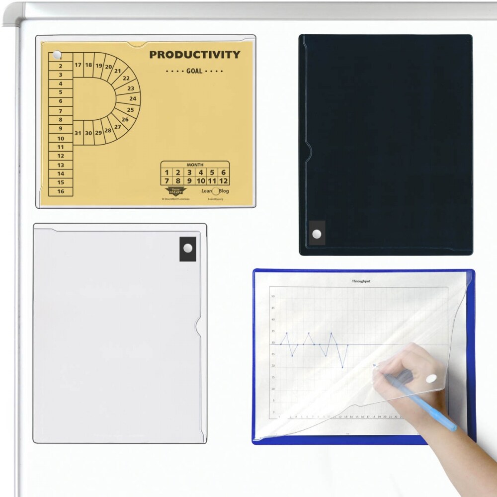 Magnetic Closure Pocket - Magnetic-Back - 8 1/2" x 11" - 16 Piece Variety Pack - Basic Colors