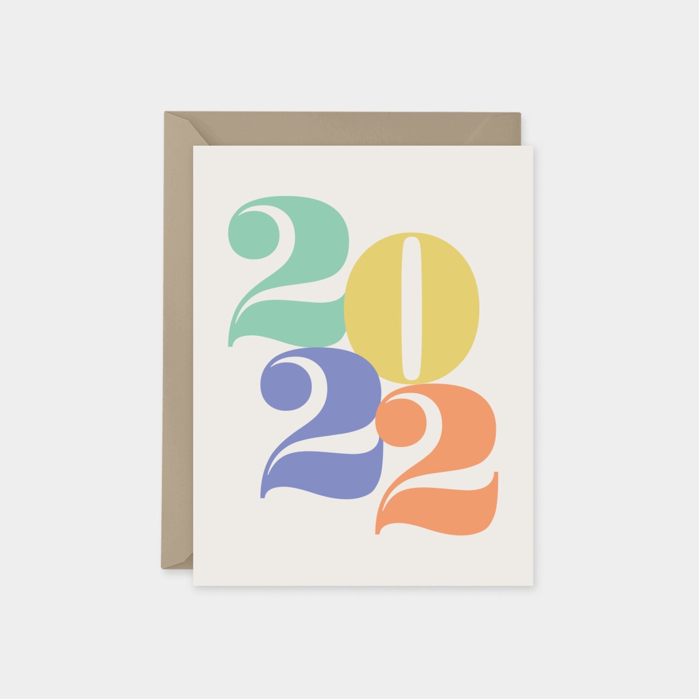 2022 New Years Card, Colorful Typography