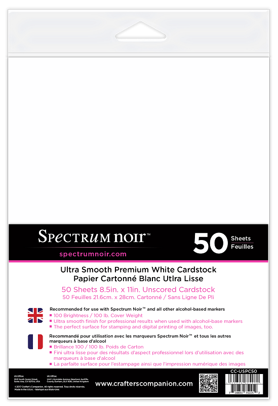 Alcohol Marker Cardstock 50 sht pk 8.5" x 11" 100 lb bright white