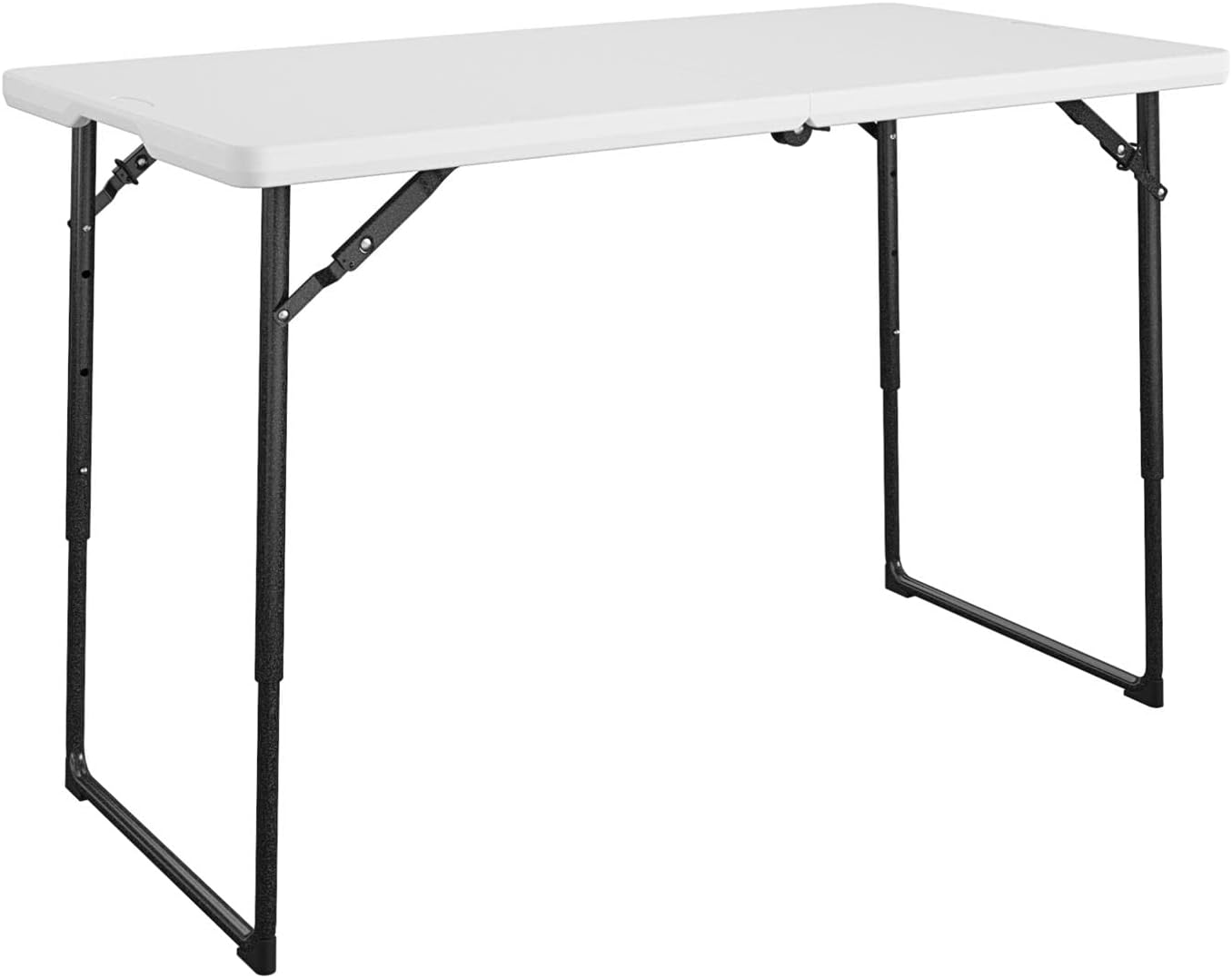 Centerfold Blow Mold Utility Table, Adjustable Height, 4ft, White