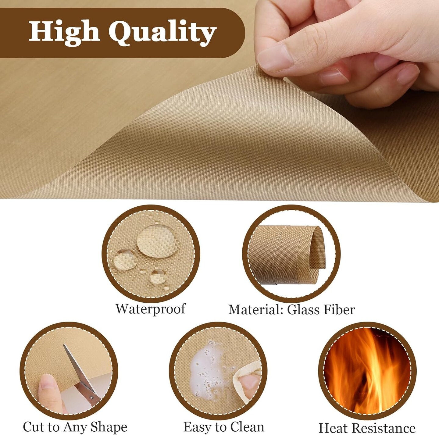 5 Pack Teflon Sheet for Heat Press, Large Size Heat Transfer Press Cover Paper Heat Resistant Transfer Protector Mats for Cricut Iron HTV Vinyl, Sublimation, Baking and Craft