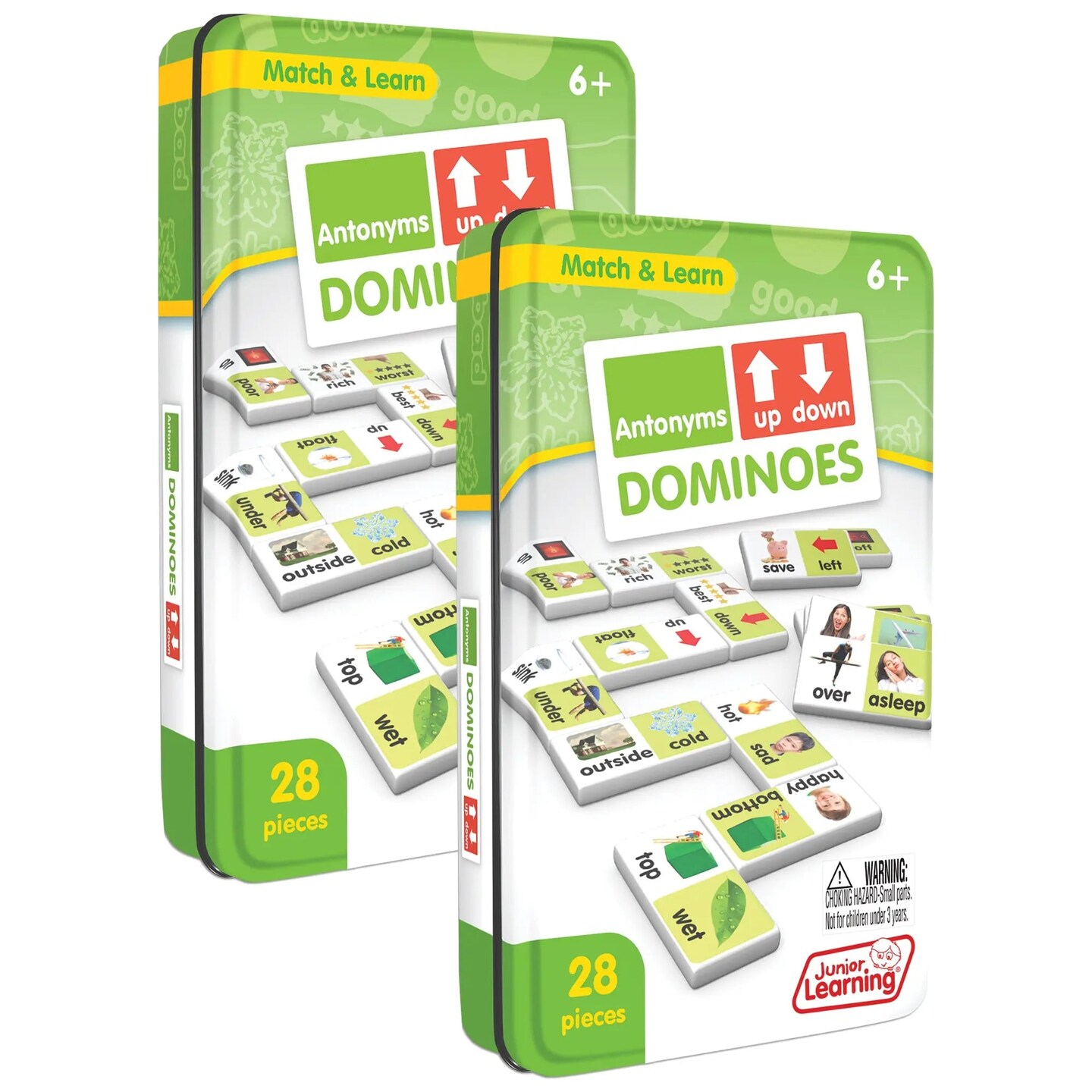 (2 Ea) Antonyms Dominoes Set Educational Fun Game w/ a Twist to Expand Vocabulary