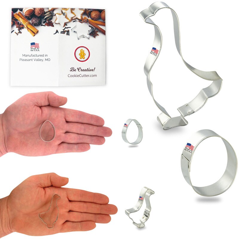 Goose Cookie Cutters 4 Pc Set. USA Tin Plate Steel - By CookieCutter.Com