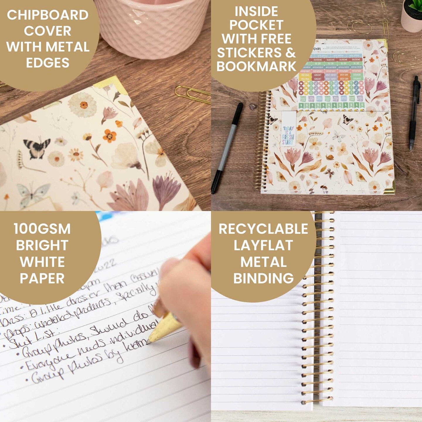 bloom daily planners 2024-25 Hard Cover Planner, 8.5" x 11", Butterfly Garden