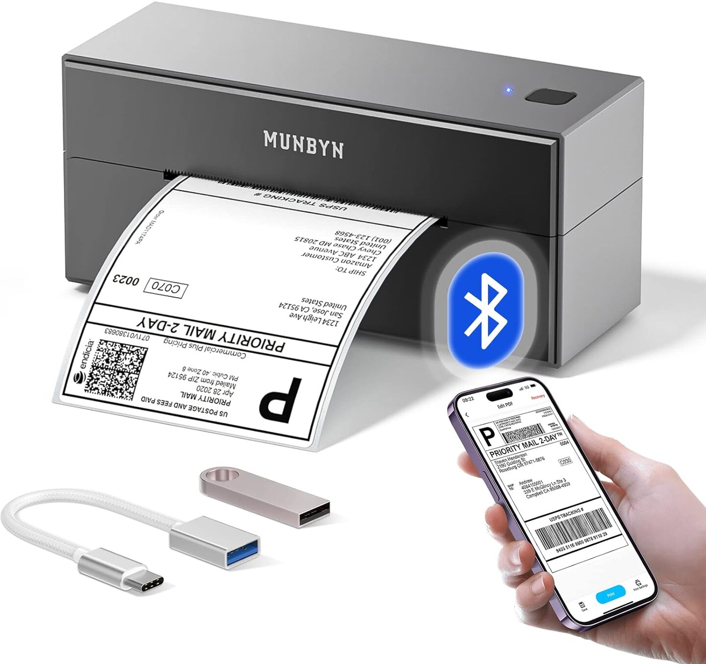 MUNBYN Shipping Label Printer, 4x6 Label Printer for Shipping Package on sale