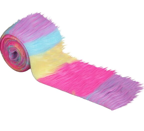 Faux Fur Fabric by FabricLA - 4 Inch x 60 Inch Precut Pastel Patch Fur Trim Rolls | Ideal for Crafts &#x26; Decor