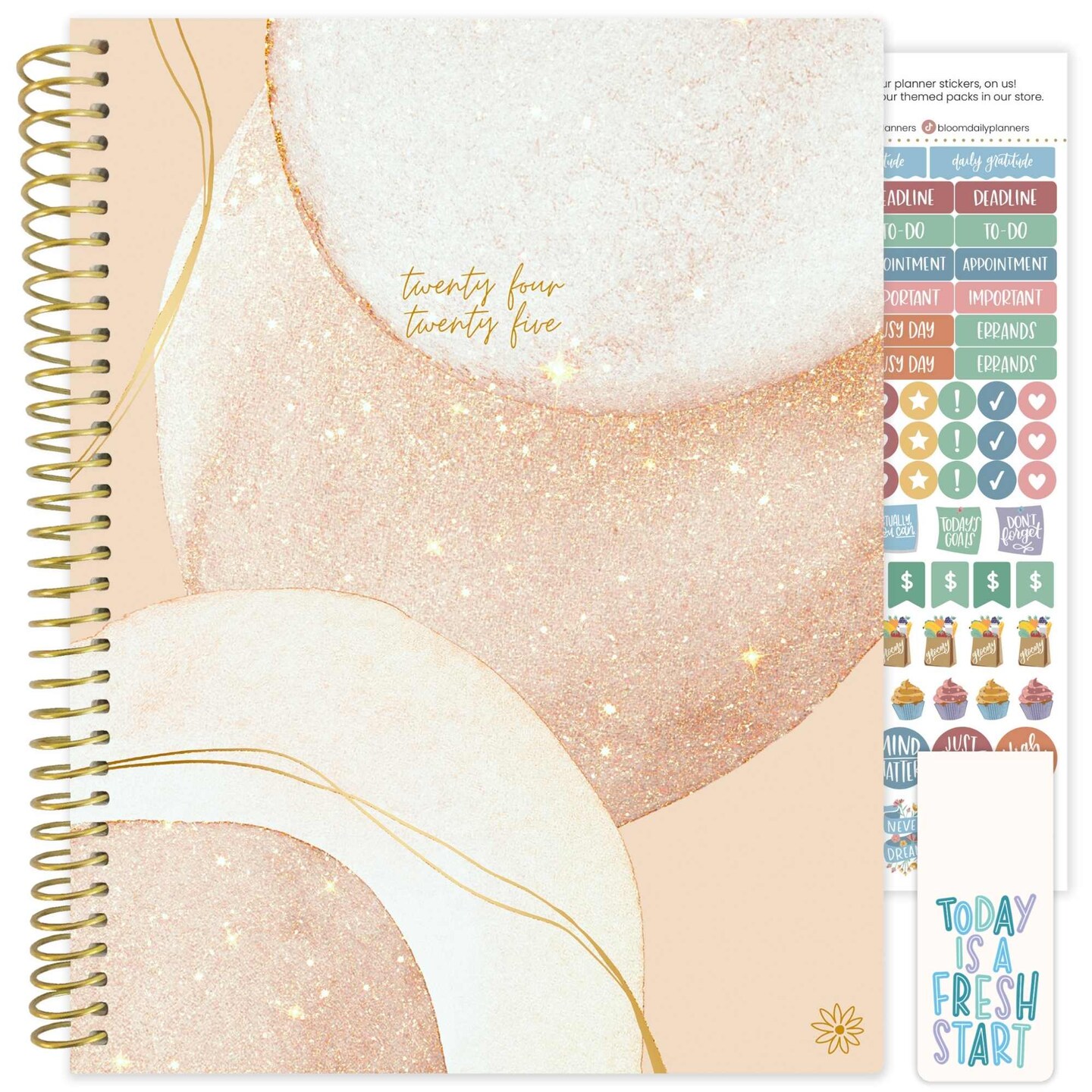 bloom daily planners 2024-25 Soft Cover Planner, 8.5&#x22; x 11&#x22;, Brushed Beige