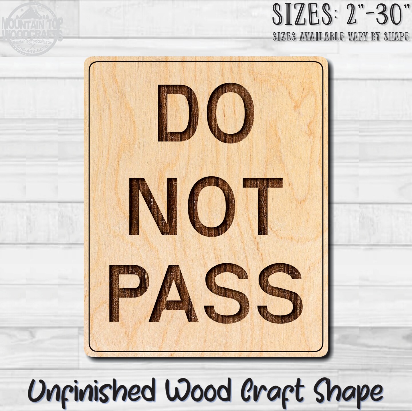 Do Not Pass Traffic Street Road Sign Unfinished Wood Shape Blank Laser ...