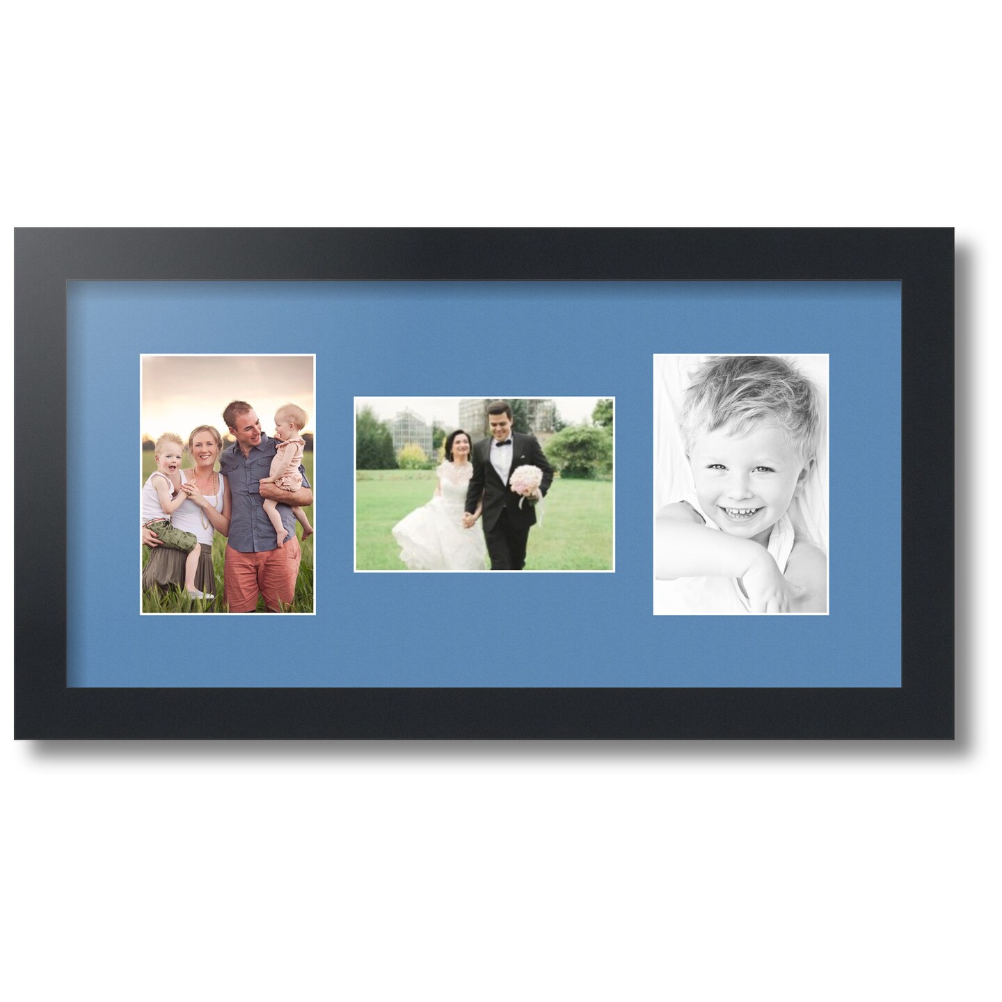 ArtToFrames Collage Photo Picture Frame with 3 - 4x6 inch Openings, Framed in Black with Over 62 Mat Color Options and Regular Glass (CSM-3926-113)