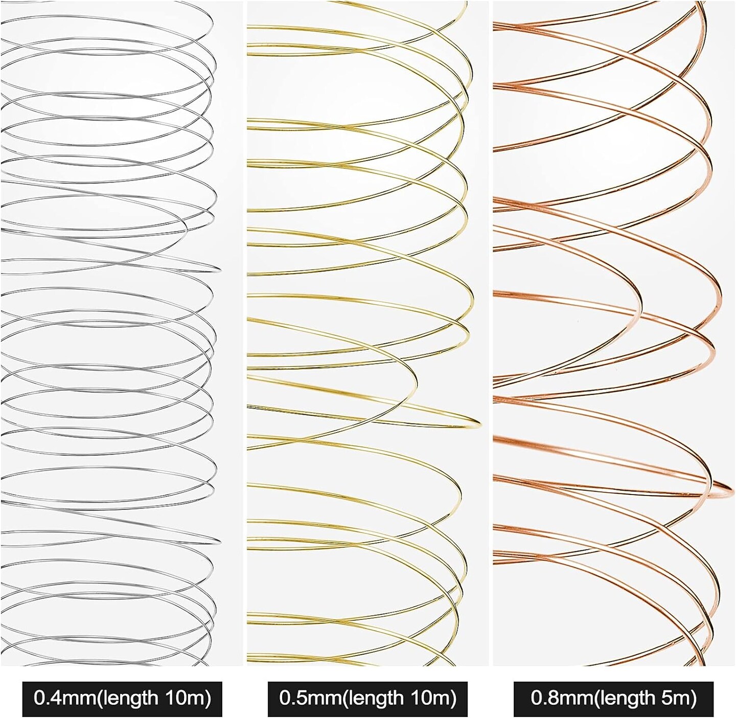 9 Rolls Jewelry Wire for Jewelry Making 20, 24, 26 Gauge Tarnish Resistant Jewelry Beading Wire for Jewelry Supplies and Crafts Copper Wire with Cutting Pliers (Gold, Silver and Copper)