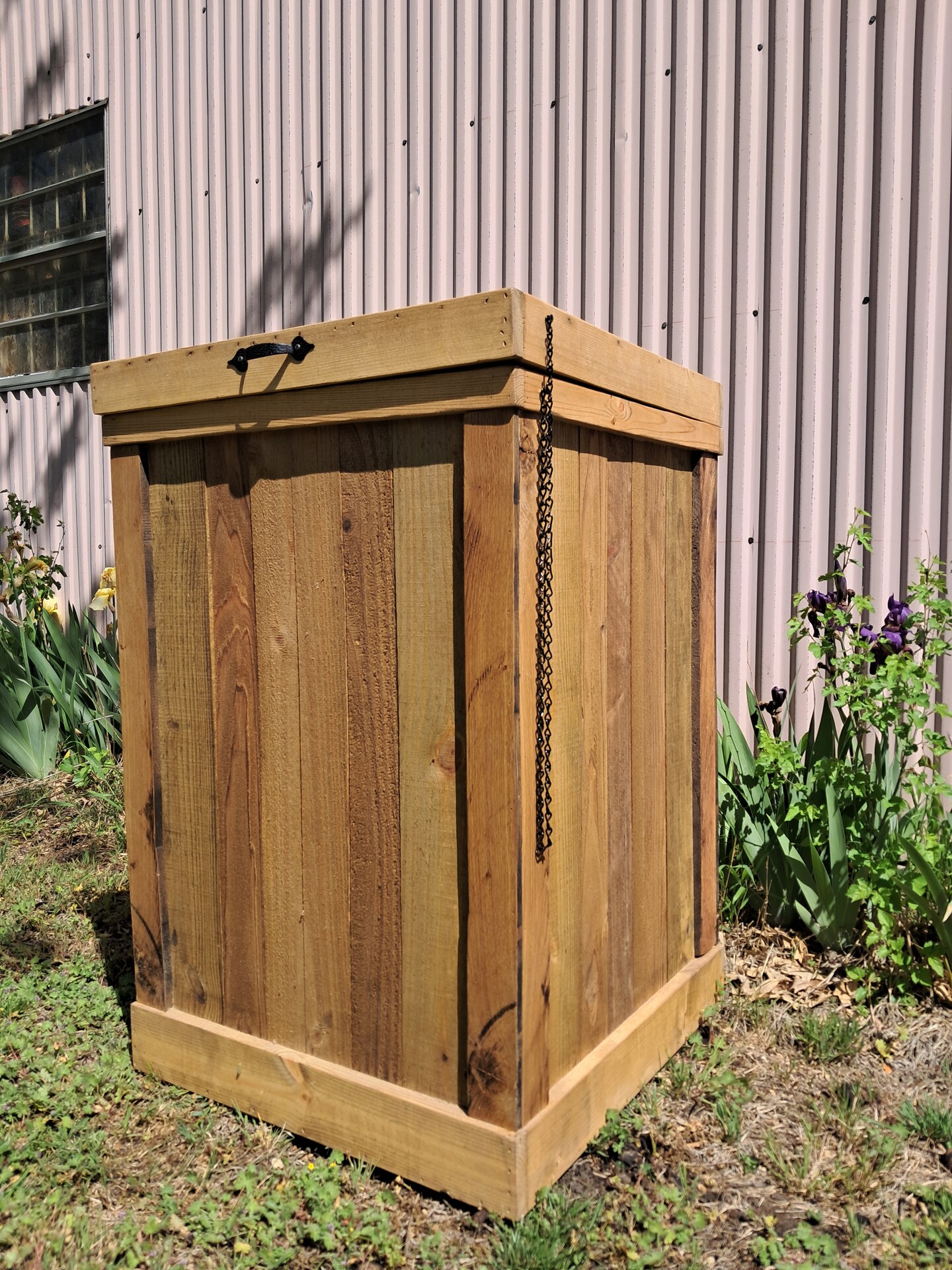 Commercial Trash Can- Wood Trash Bin- Trash Can Holder- Large- 30