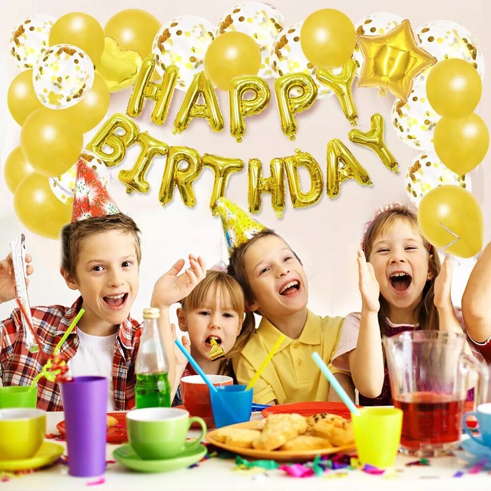 Kitcheniva 48 Pcs Yellow Foil Balloons Birthday Party Decorations Set