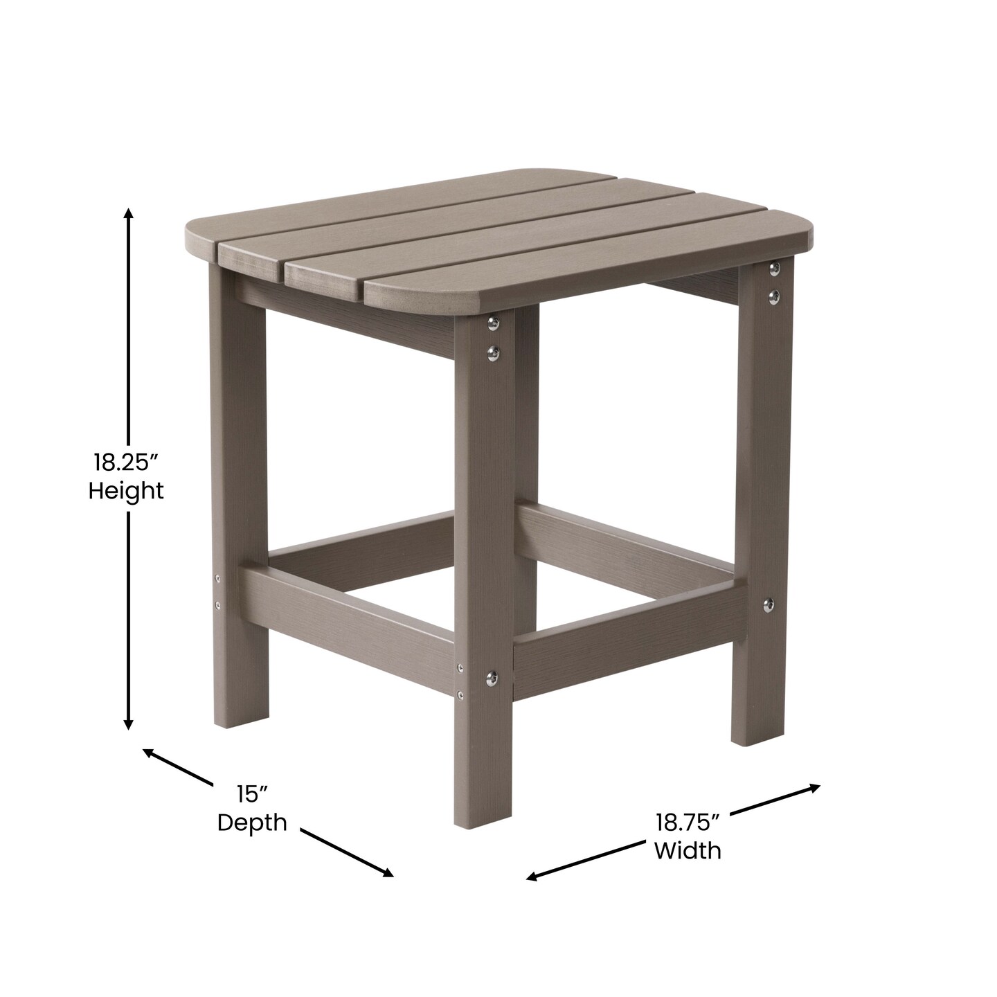 Merrick Lane Gaylord 3-Piece Adirondack Chairs/Table Set for Indoor/Outdoor Use with 2 Adjustable Lounge Chairs with Cup Holders and Side Table with Shelf