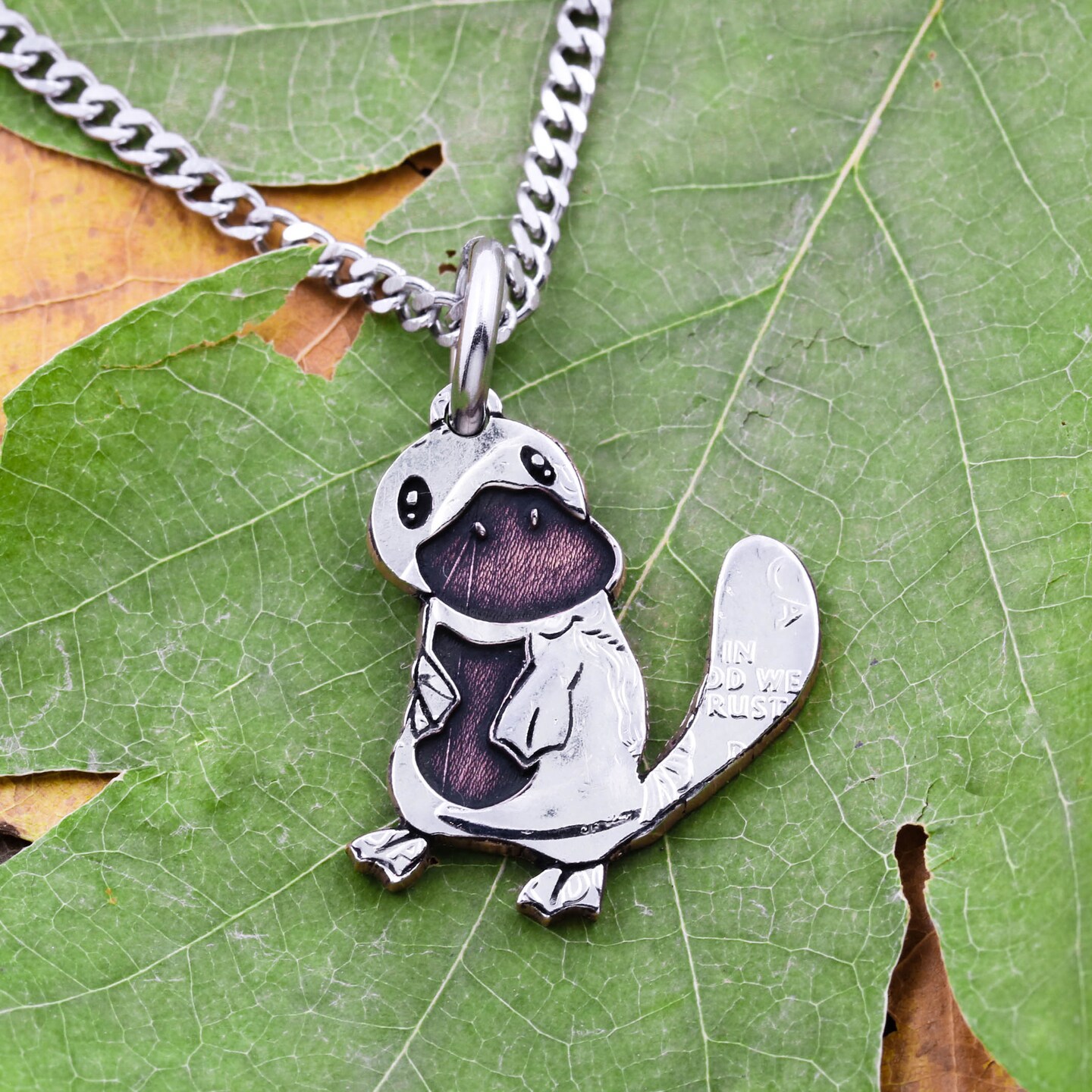 Platypus Necklace, Cute Animal Necklaces, Gifts for Kids, Engraved and Hand Cut Coin, By NameCoins MakerPlace by Michaels