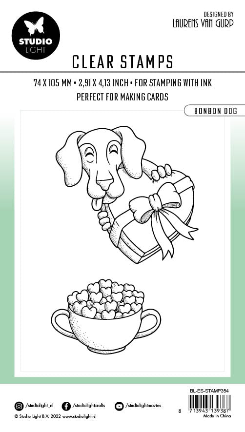 Studio Light BL Clear Stamp Bonbon Dog By Laurens 105x74x3mm 2 PC nr.354