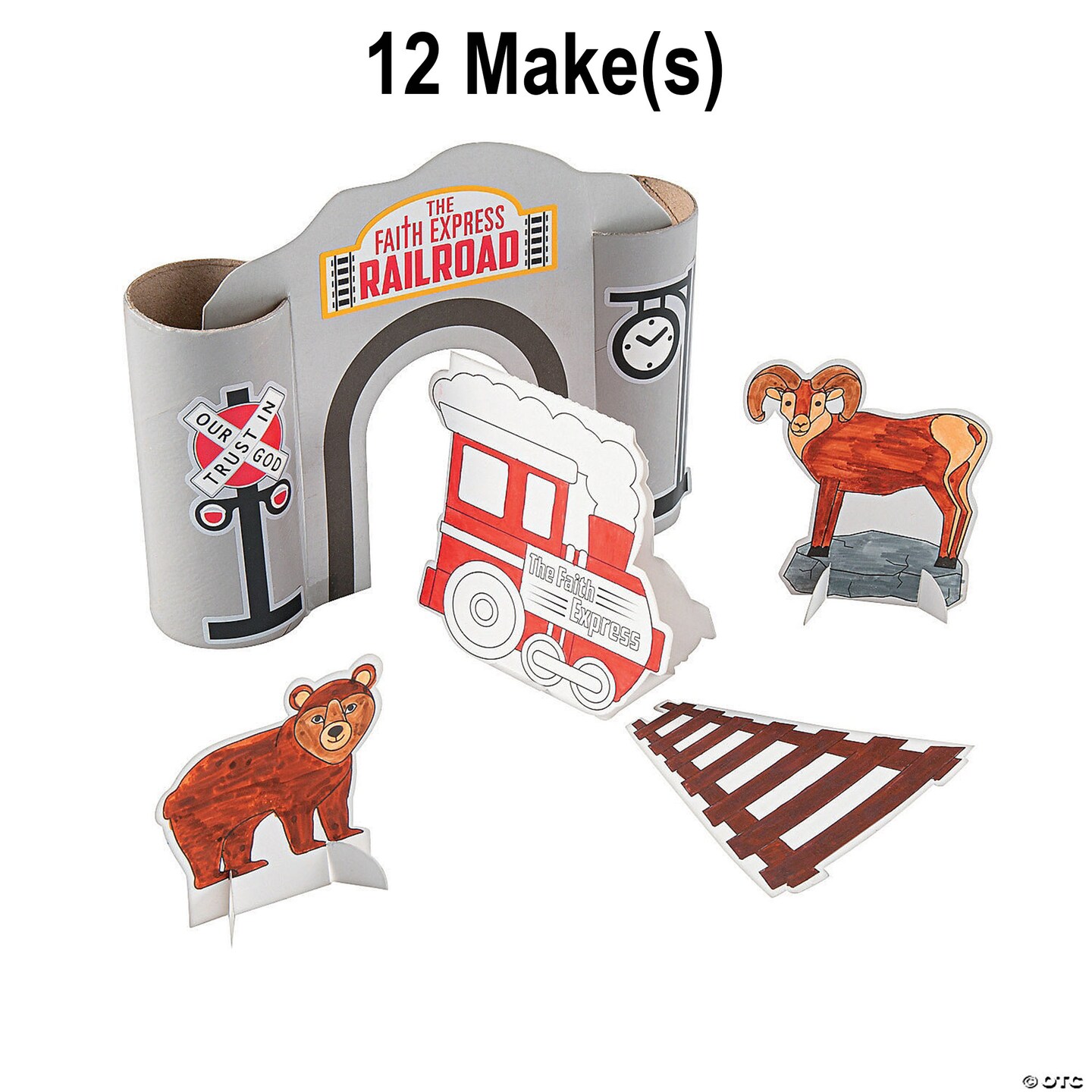 Color Your Own Railroad VBS Craft Roll Tunnel Kits - Makes 12