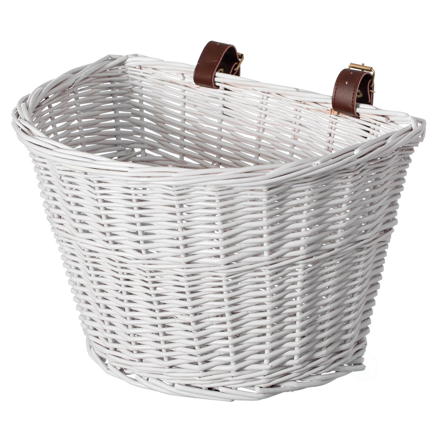 Wicker Front Cargo Bike Basket - Perfect for Riders of All Ages and Genders - for Beach Cruiser, Stationary Bike, E-bike, or Road Bike with Stylish Faux Leather Straps