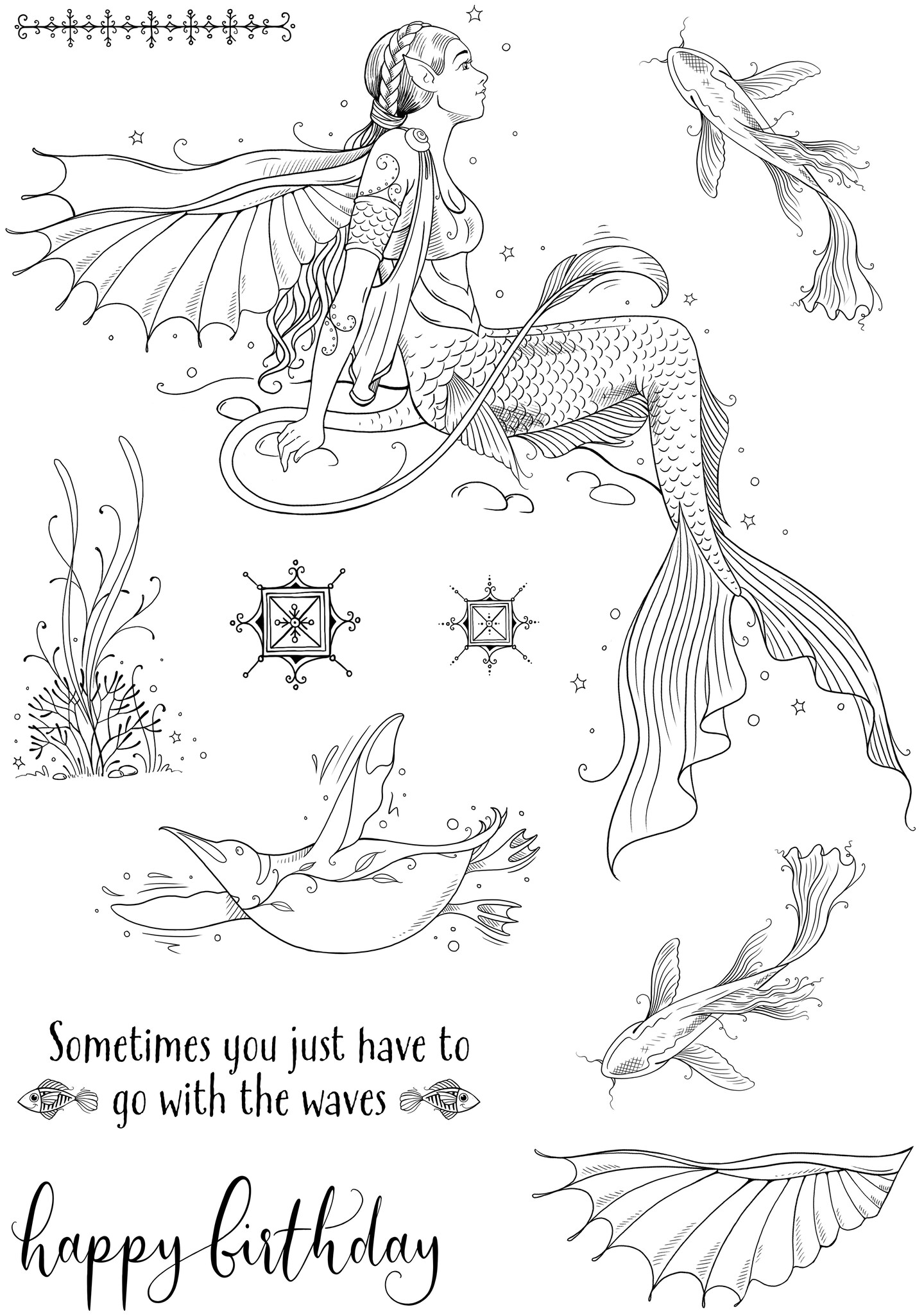 Pink Ink Designs  Coraline 6 in x 8 in Clear Stamp Set