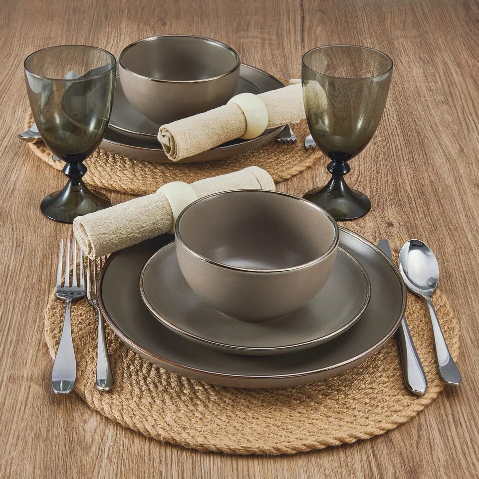 &#x22;Pfaltzgraff Gray Hadlee 12-Piece Dinnerware Set, Service for 4 &#x22;