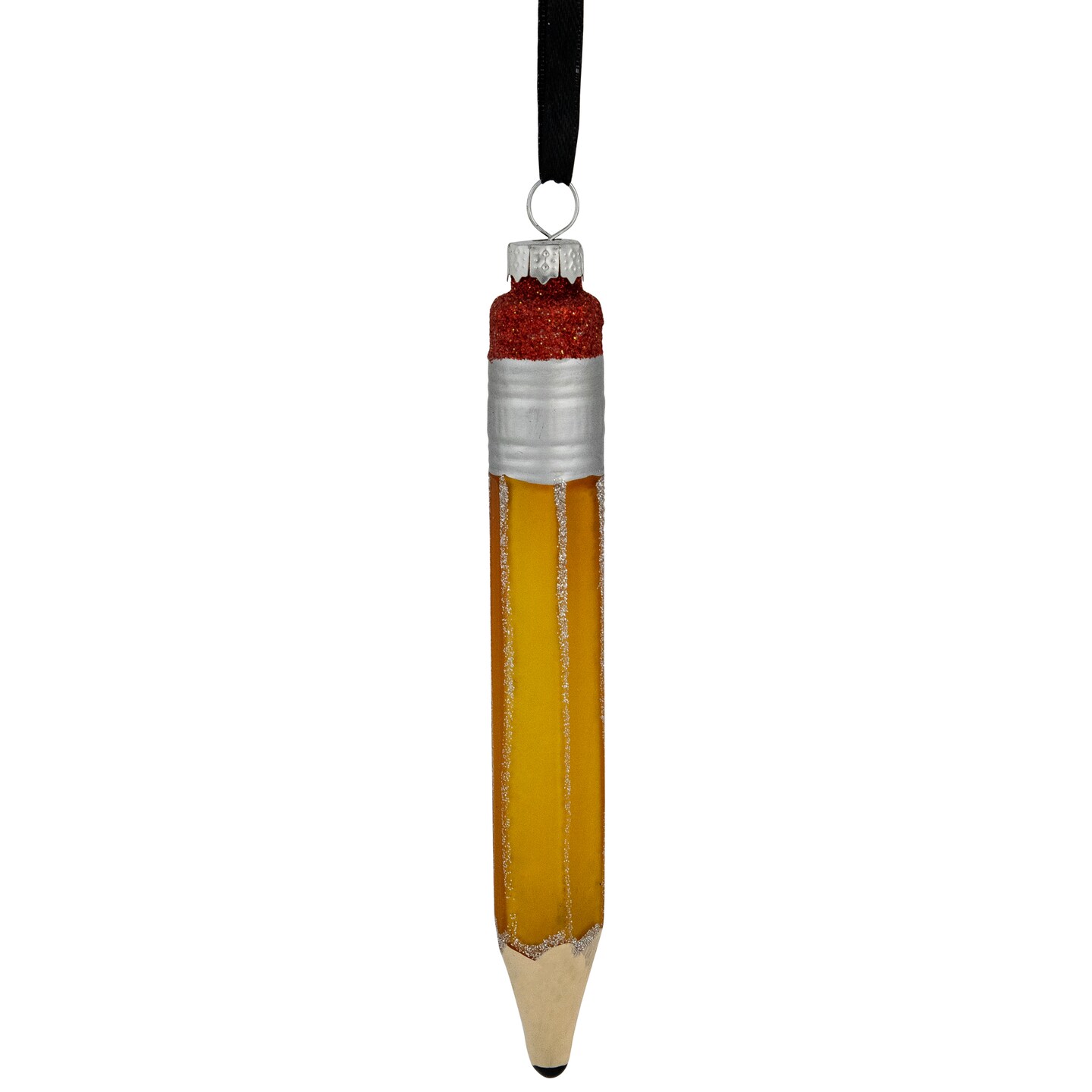 Northlight 5.75&#x22; Glittered Pencil Glass Christmas Ornament