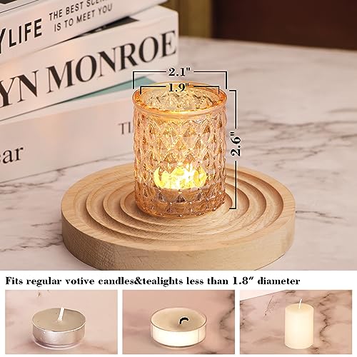 NITIME 12pcs Gold Votive Candle Holders- Tealight Candle Holder for Table Centerpiece, Glass Candle Holder for Wedding Table Decor, Home Decor and Party Decor