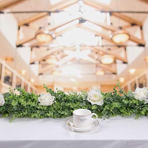 DearHouse 6 Pack Faux Eucalyptus Garland Plant, Artificial Vines Hanging  Eucalyptus Leaves Greenery Garland for Wedding Backdrop Arch Wall Decor, 6  Feet/pcs UV Protected Indoor Outdoor