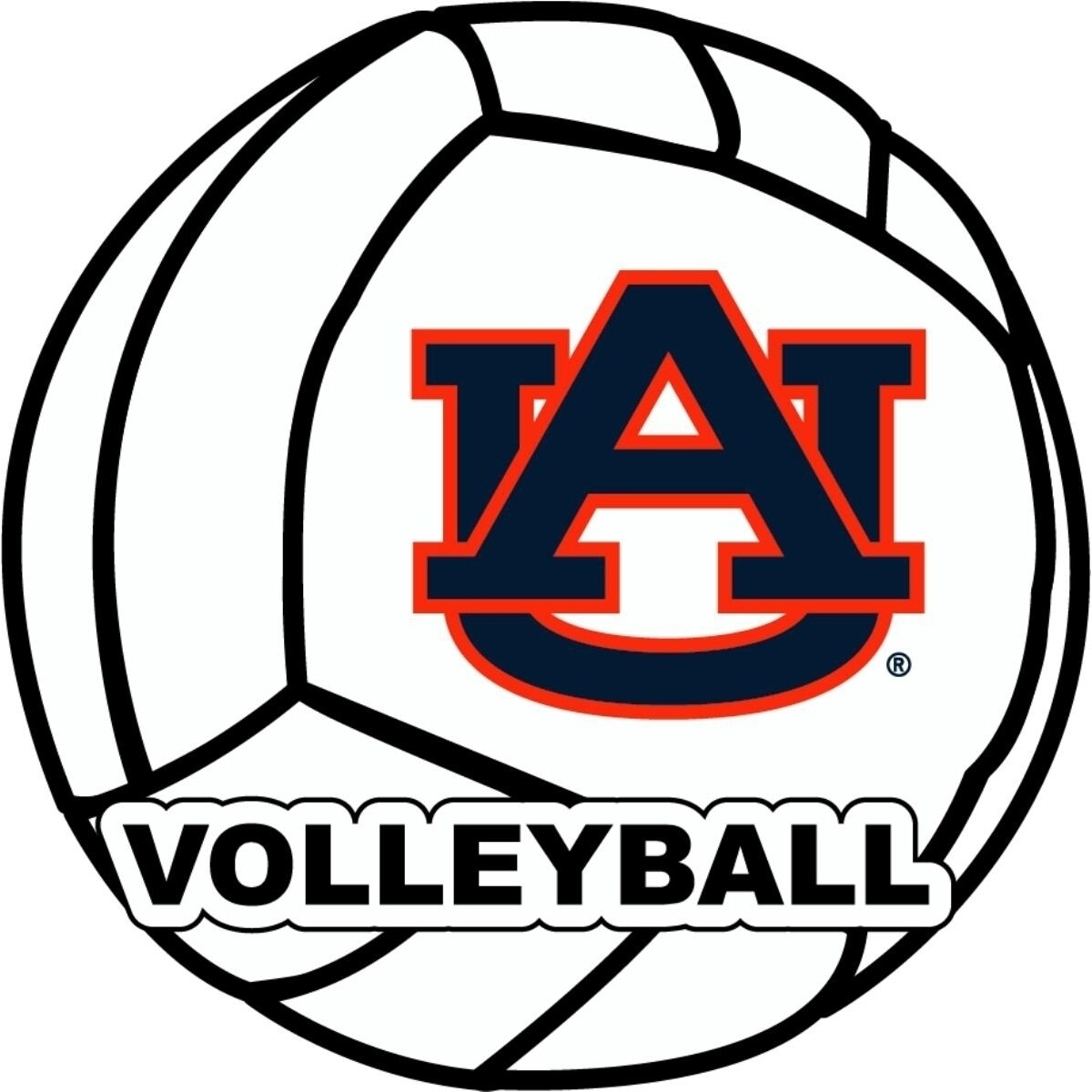 R and R imports Auburn University 4-Inch Round Volleyball Vinyl Decal Sticker
